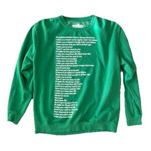 Justin Bieber Justice GHOST Lyric Sweatshirt Size Large